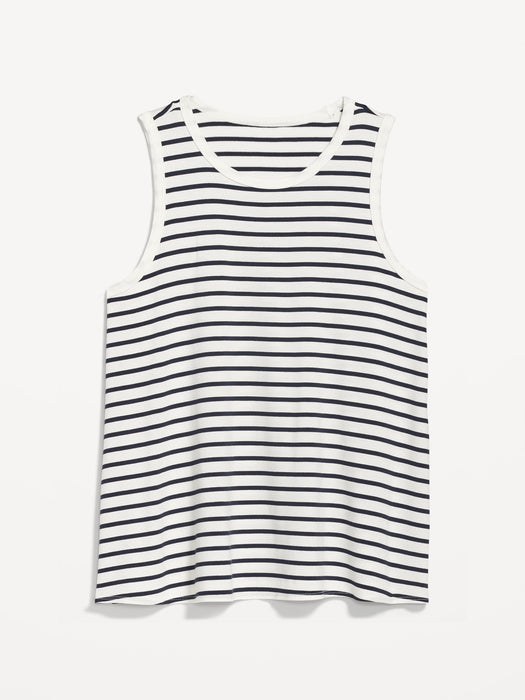 Sleeveless Luxe Striped T-Shirt for Women