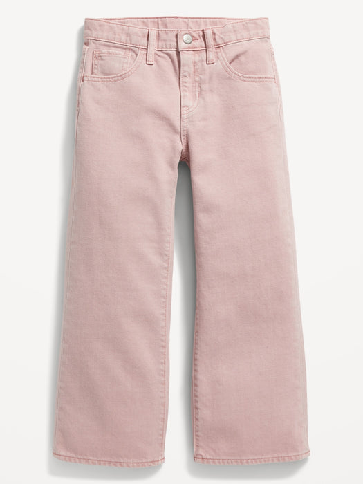 High-Waisted Pop-Color Baggy Wide-Leg Jeans for Girls
