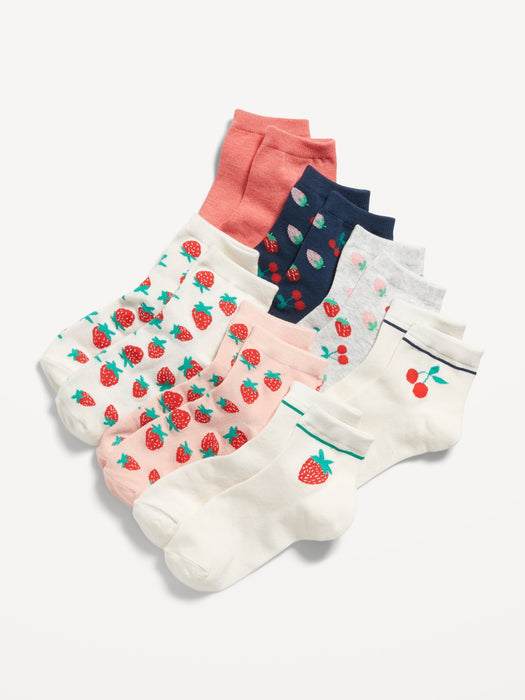 Printed Crew Socks 7-Pack for Girls