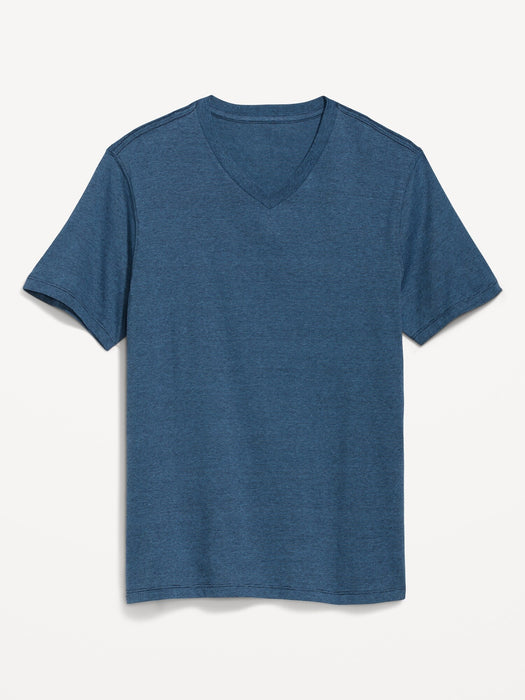 Soft-Washed Micro-Stripe V-Neck T-Shirt for Men