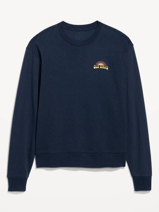 Oversized Logo-Graphic Crew-Neck Sweatshirt for Men