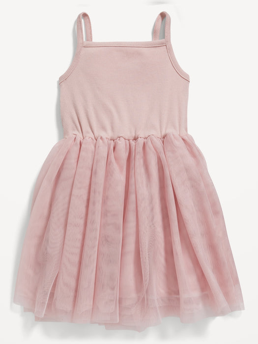 Fit & Flare Rib-Knit Cami Tutu Dress for Toddler Girls