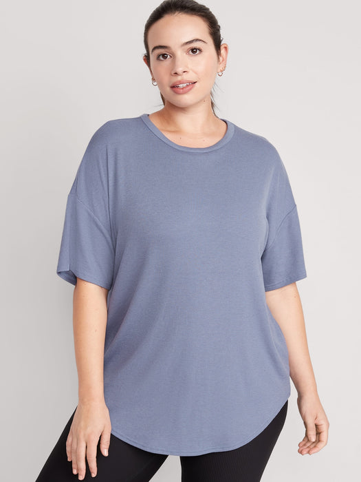 UltraLite Rib-Knit Tunic T-Shirt for Women