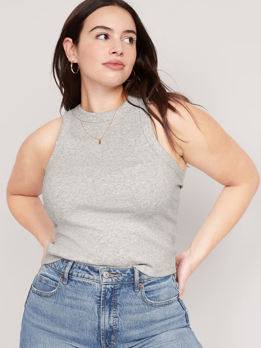 Snug Rib-Knit Crop Tank Top