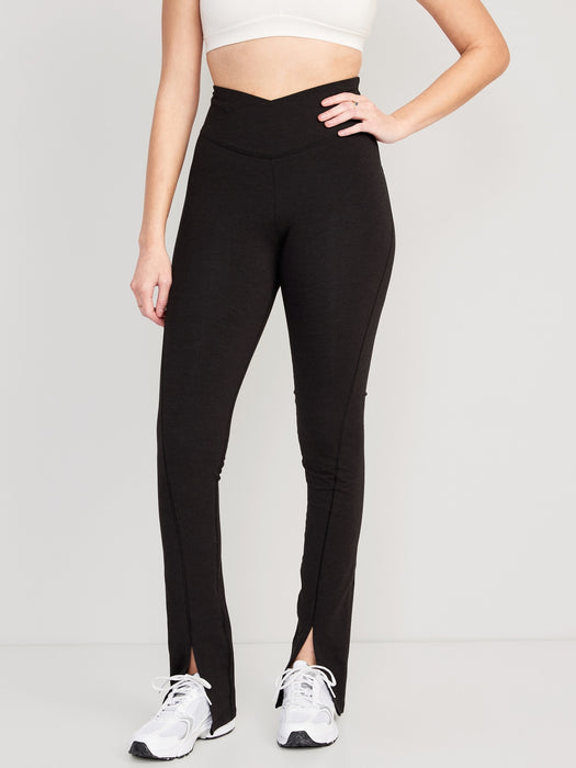 Extra High-Waisted PowerChill Cross-Front Split-Hem Leggings for Women
