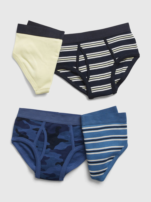 Kids 100% Organic Cotton Print Briefs (4-Pack)