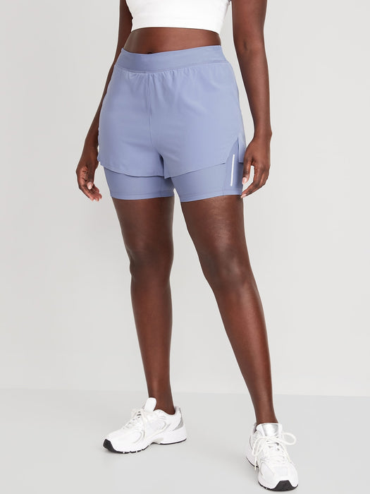 High-Waisted 2-in-1 StretchTech Run Shorts + Biker Shorts for Women -- 3-inch inseam