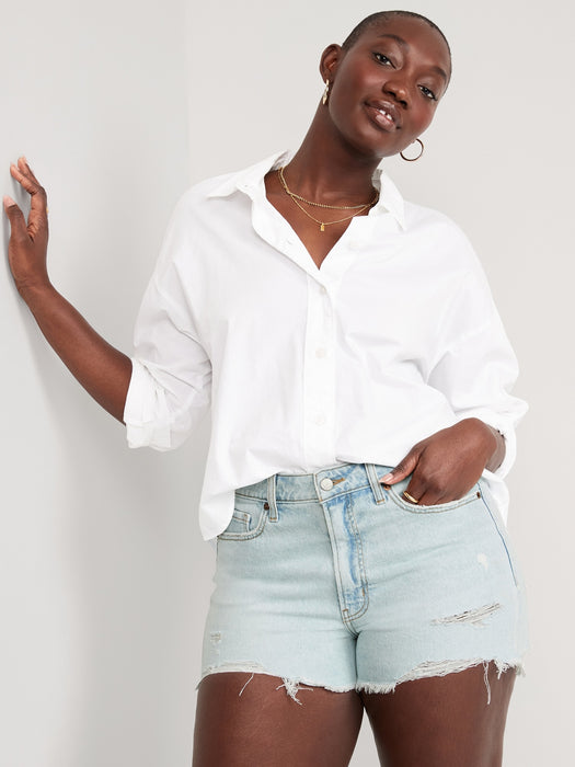 High-Waisted OG Straight Ripped Jean Shorts for Women -- 3-inch inseam