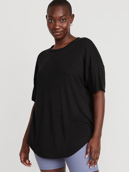 UltraLite Rib-Knit Tunic T-Shirt for Women