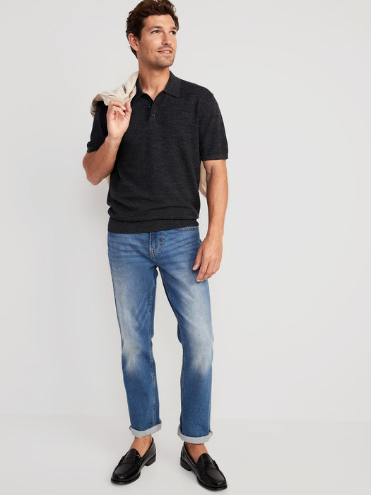 Short-Sleeve Polo Pullover Sweater for Men