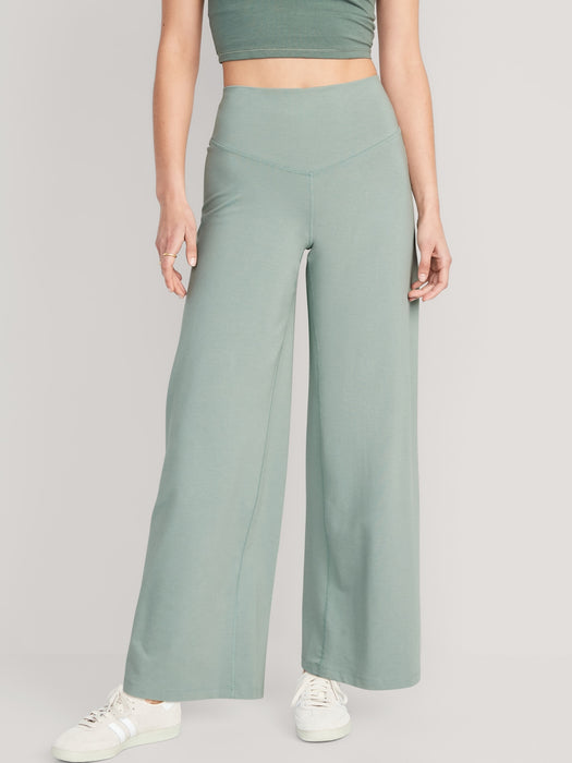 Extra High-Waisted PowerChill Hidden-Pocket Wide-Leg Yoga Pants