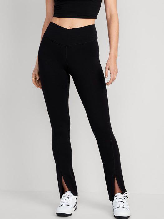 Extra High-Waisted PowerChill Cross-Front Split-Hem Leggings for Women