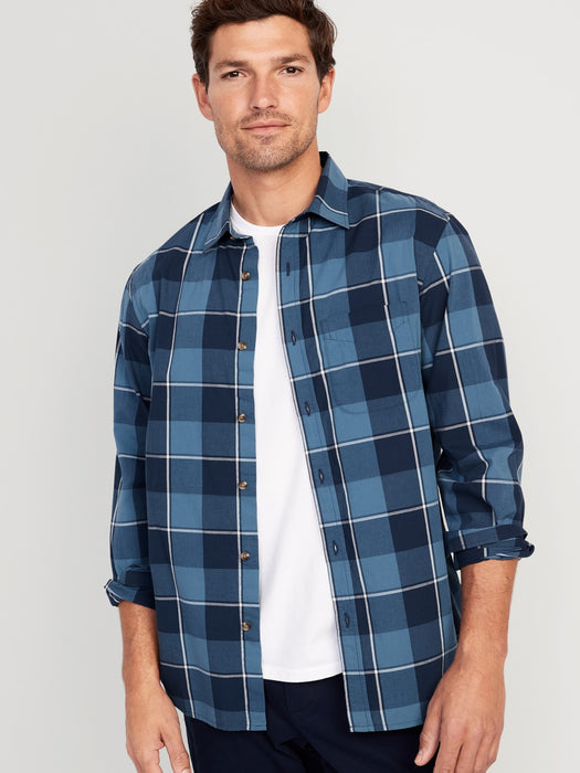 Regular-Fit Built-In Flex Patterned Everyday Shirt for Men