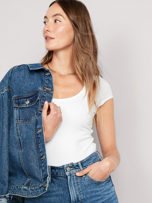 Short-Sleeve Scoop-Neck Bodysuit for Women