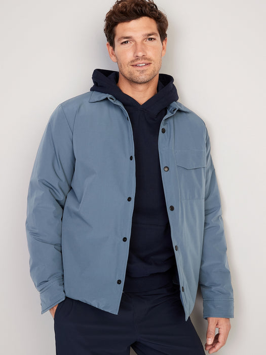 StretchTech Water-Repellent Snap-Front Utility Shacket for Men