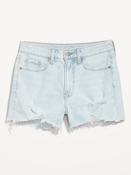 High-Waisted OG Straight Ripped Jean Shorts for Women -- 3-inch inseam