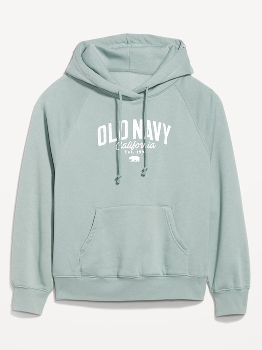 Oversized Fleece Logo Graphic Hoodie for Women
