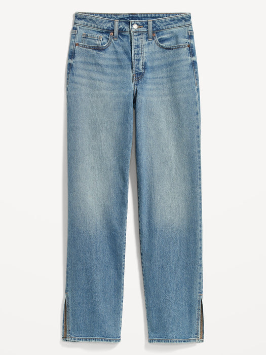 High-Waisted OG Loose Side-Slit Jeans for Women