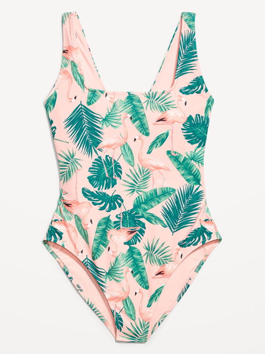 Matching Twist-Back Cutout One-Piece Swimsuit for Women