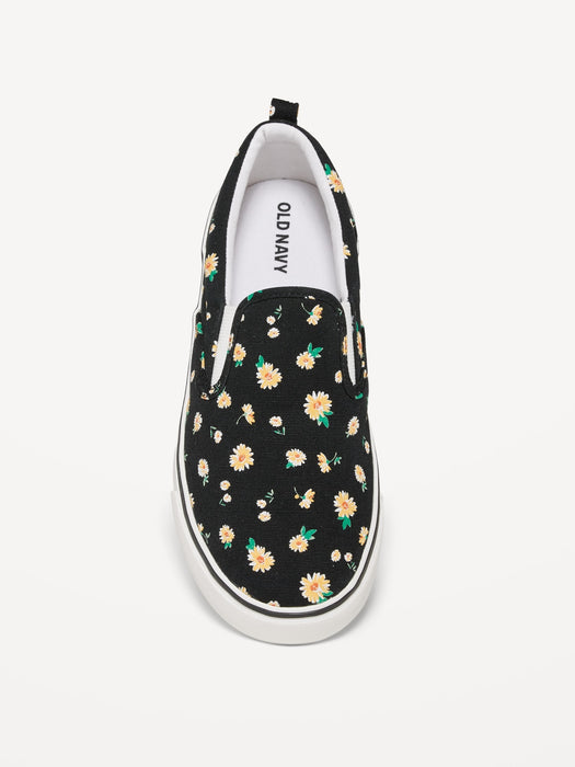 Printed Canvas Slip-On Sneakers for Girls