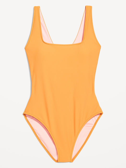 Matching Twist-Back Cutout One-Piece Swimsuit for Women
