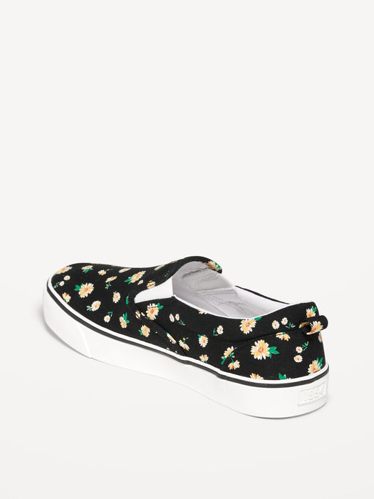 Printed Canvas Slip-On Sneakers for Girls