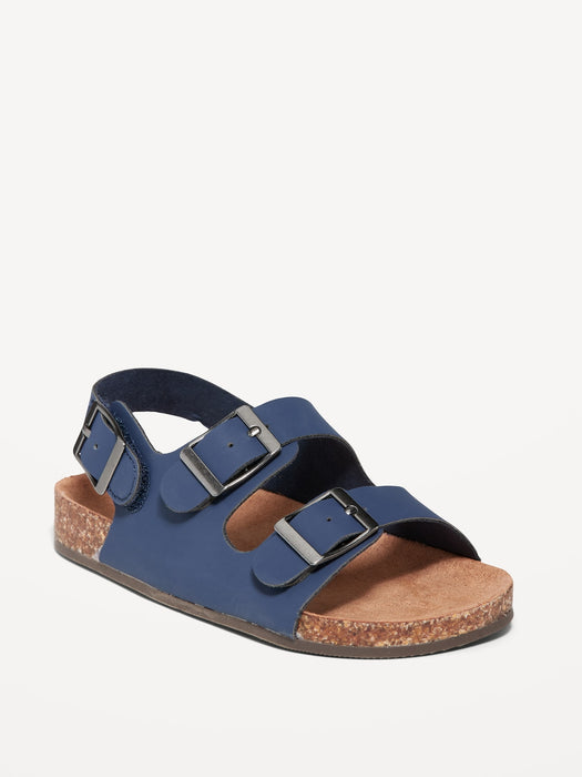 Unisex Faux-Leather Double-Buckle Sandals for Toddler
