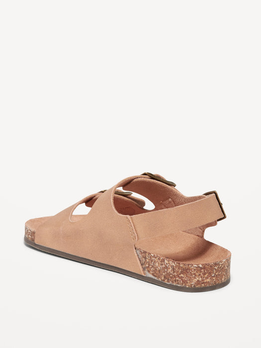 Unisex Faux-Leather Double-Buckle Sandals for Toddler