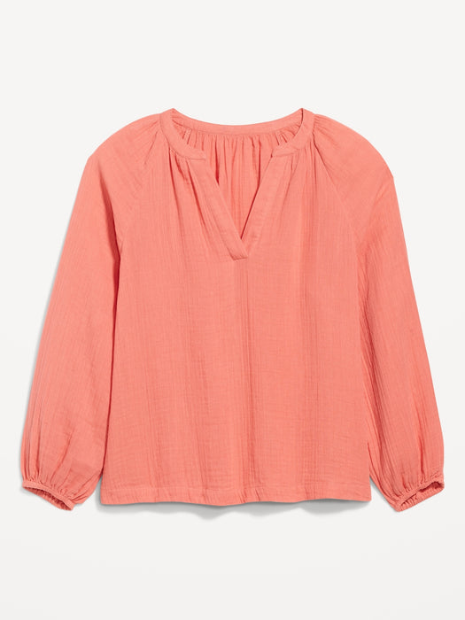 Split-Neck Blouse for Women