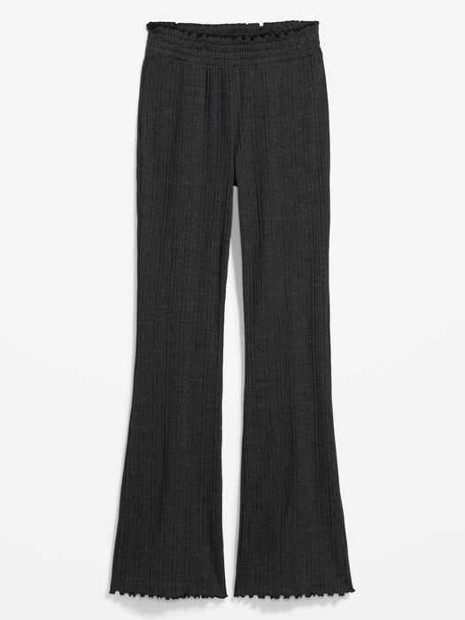 High-Waisted Pointelle-Knit Boot-Cut Pajama Pants for Women