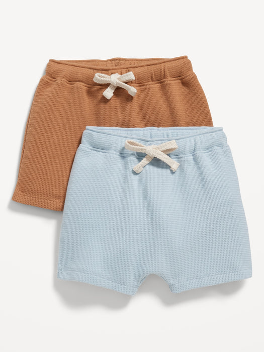 2-Pack U-Shaped Thermal-Knit Pull-On Shorts for Baby