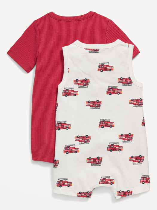 Unisex Henley Romper 2-Pack for Baby