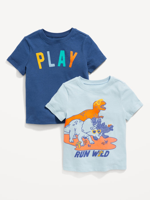 2-Pack Unisex Short-Sleeve Graphic T-Shirt for Toddler
