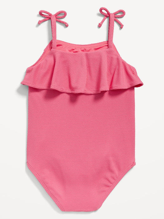 Textured-Knit Ruffle-Trim One-Piece Swimsuit for Toddler & Baby