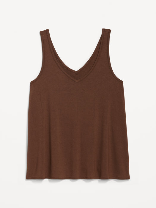 Sleeveless Luxe V-Neck Swing T-Shirt for Women