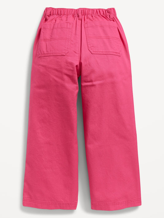 High-Waisted Wide-Leg Chino Utility Pants for Girls