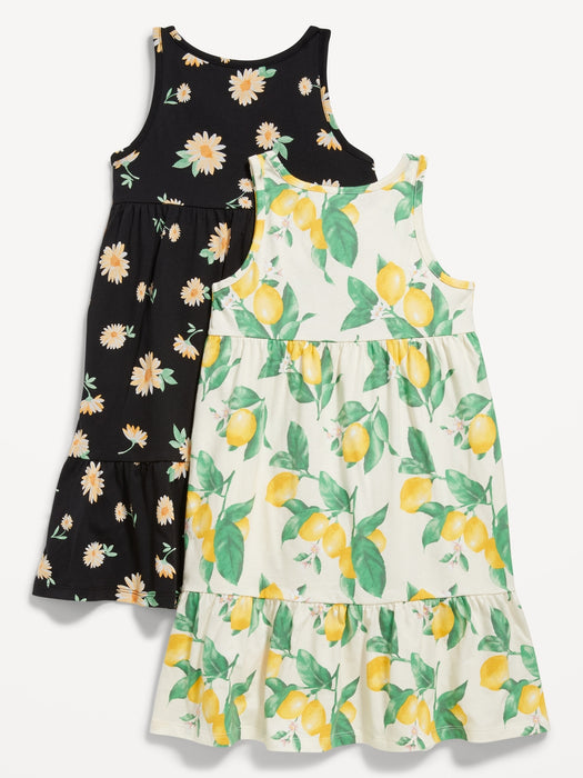 Sleeveless Jersey-Knit Printed Dress 2-Pack for Girls