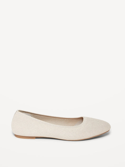 Knit Almond-Toe Ballet Flats