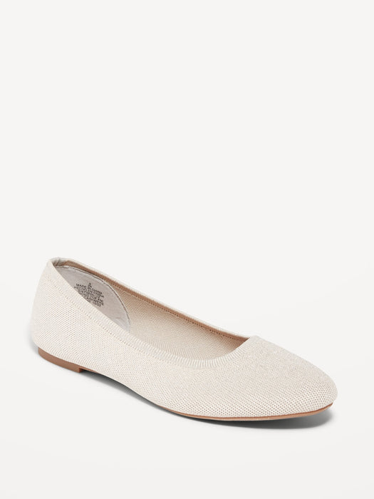 Knit Almond-Toe Ballet Flats