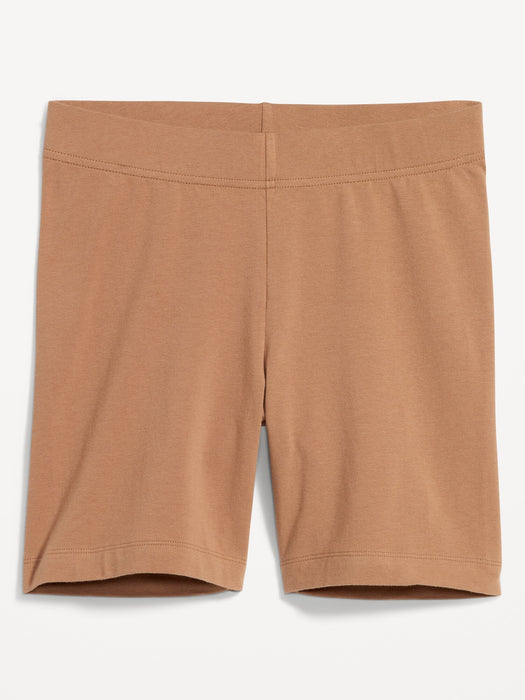 High-Waisted Cotton Biker Shorts -- 6-inch inseam