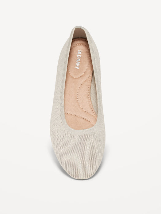 Knit Almond-Toe Ballet Flats