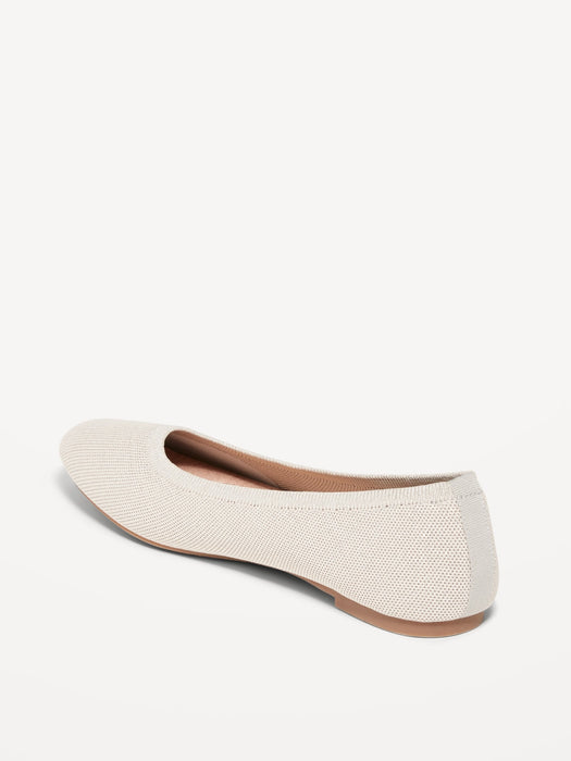 Knit Almond-Toe Ballet Flats