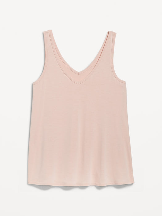 Sleeveless Luxe V-Neck Swing T-Shirt for Women