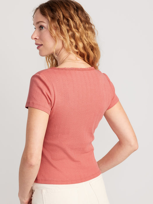 Pointelle-Knit Top for Women