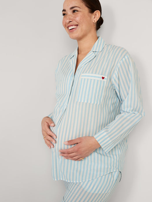 Maternity Matching Printed Pajama Set