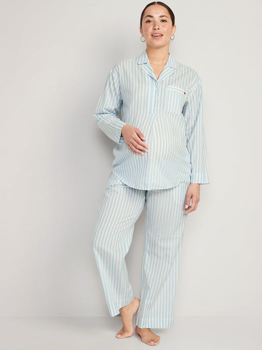 Maternity Matching Printed Pajama Set