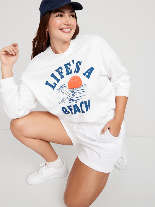 Cropped Vintage French-Terry Sweatshirt for Women