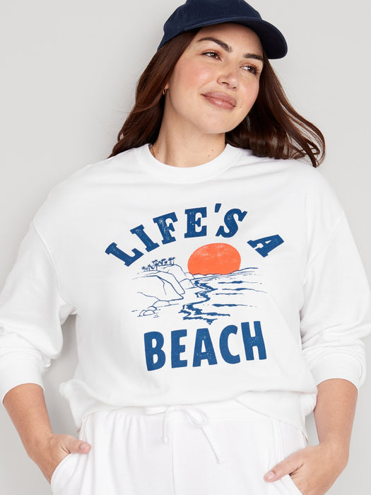 Cropped Vintage French-Terry Sweatshirt for Women
