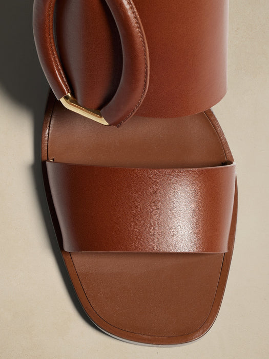 Ravello Leather Mid-Heel Sandal