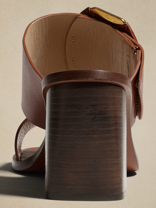 Ravello Leather Mid-Heel Sandal
